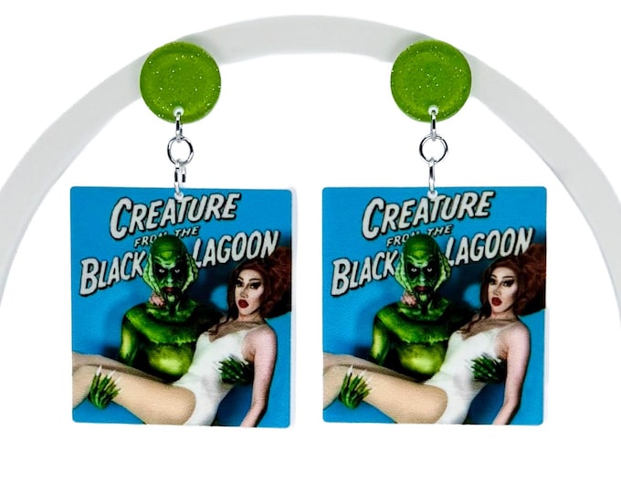 Monster Creature Earrings: Retro Funky Theme Park Jewelry, Horror Earrings