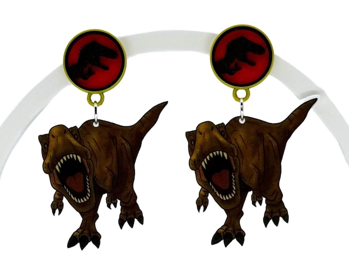Dinosaur Earrings, Theme Park Earrings, Dino jewelry, Prehistoric