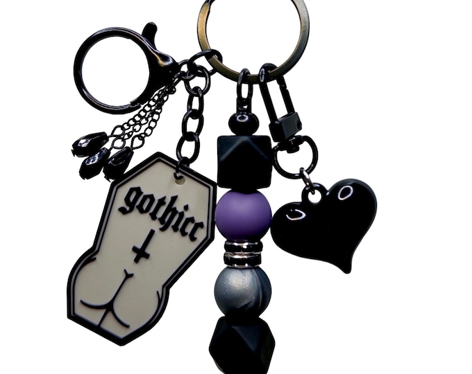 Gothicc Bag Charm, Thicc Keychain, Funky Keychains
