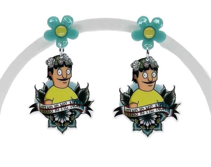 BBs Inspired Cartoon Character Earrings, Silver Hooks or Flower Studs