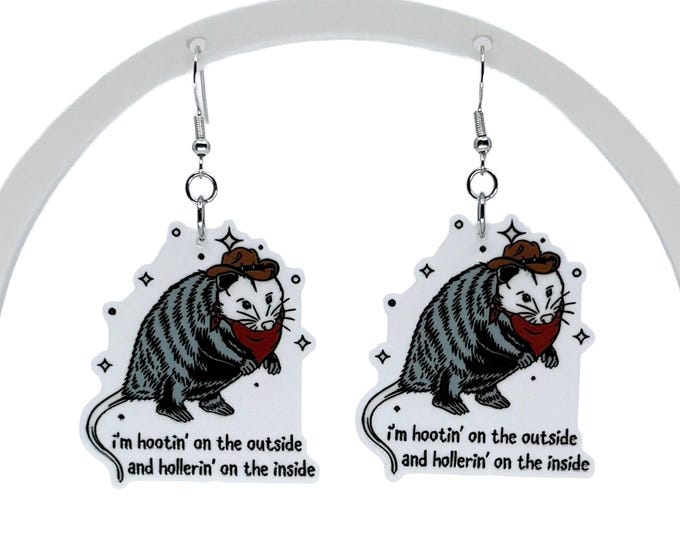 Opossum Earrings, Funny Earrings, Friend Gifts