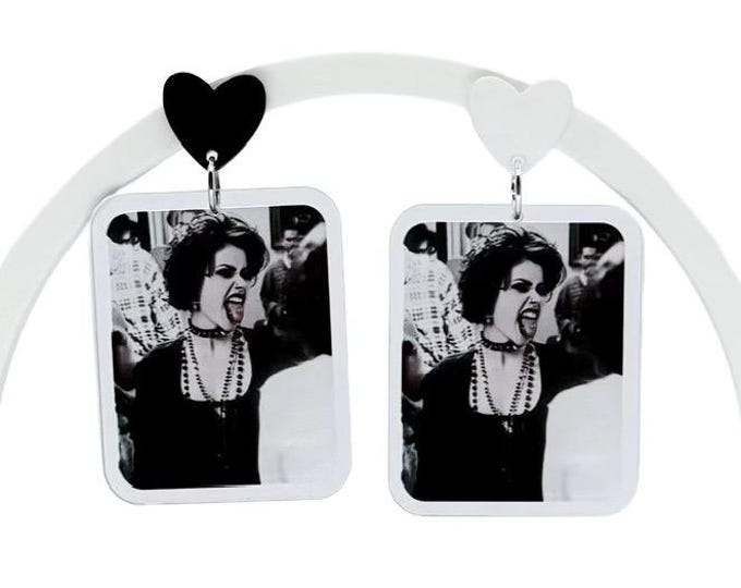 Goth Horror Movie Earrings, 90s Alt Style, Acrylic Statement Jewelry