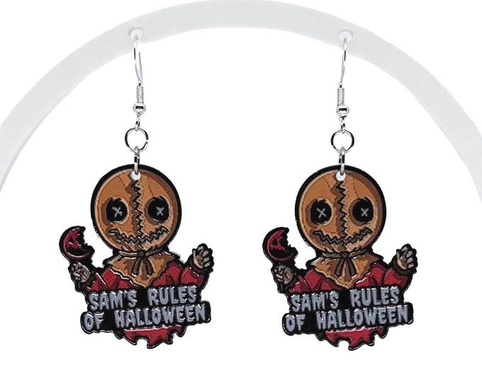Horror Earrings, Sam Inspired Earrings, Always Check Your Candy, Spooky Season Earrings