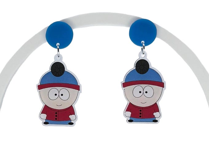 S-Park Inspired Cartoon Inspired Dangle Earrings: Pop Culture Jewelry