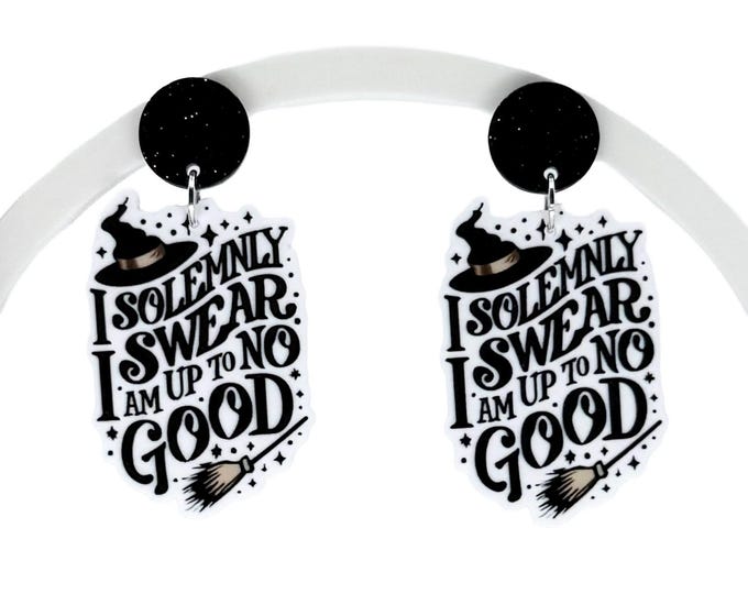 Theme Park Accessory, Book Quote Earrings, Whimsical