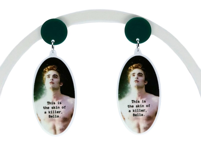 Edward C. Acrylic Earrings, Vampire Movie Jewelry