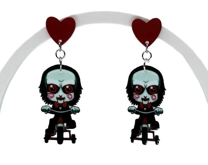 Billy Inspired Earrings, Horror, Halloween Earrings