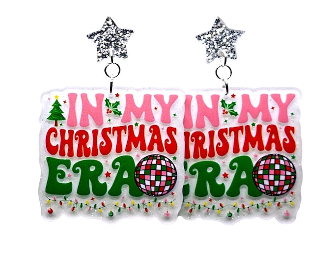 Featured listing image: Christmas earrings, holiday spirit earrings, festive accessories
