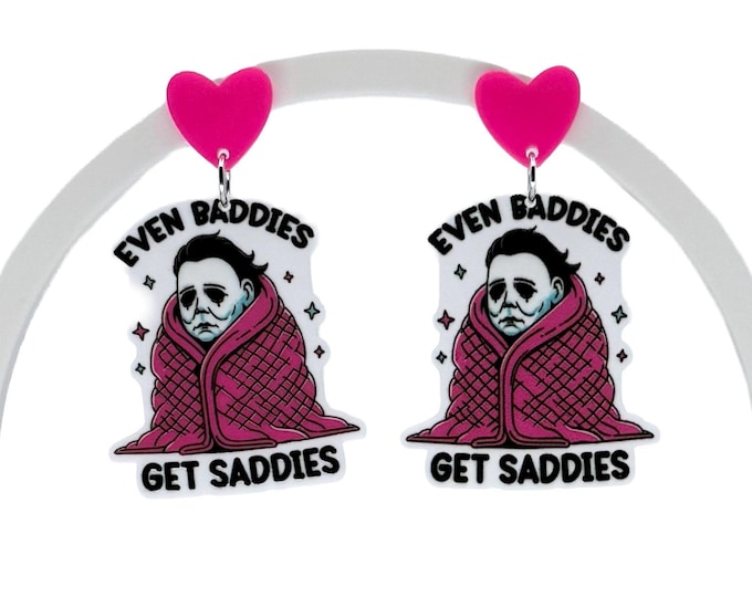 Horror Michael Myers Earrings, Spooky Halloween Baddie Jewelry, Nickel Free