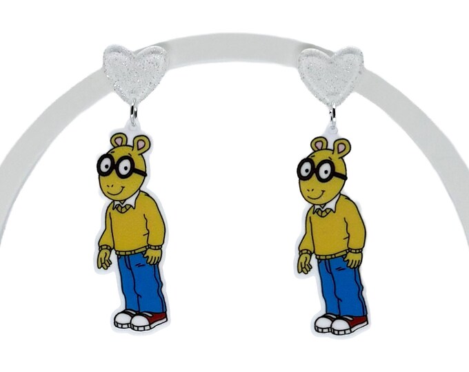 Acrylic Cartoon Character Earrings, 90s Nostalgia Statement Jewelry