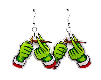 Funny Christmas Earrings, Holiday Smoke Earrings
