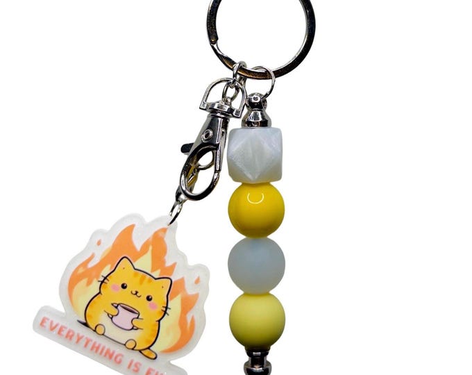 Cat Keychains, Cat Mom Gift, Chaos Bag Charm, Everything Is Fine