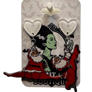 Santa Doing Splits Earrings: Festive Christmas Novelty, Nickel-Free