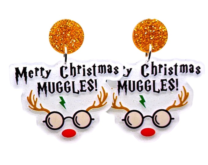 Wizard Inspired Christmas Earrings, Holiday Accessories
