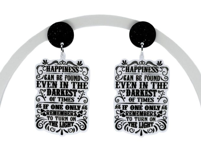 Quote Inspired Earrings, Theme Park Earrings