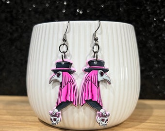 Plague Doctor Earrings, Pastel Goth, Halloween Earrings