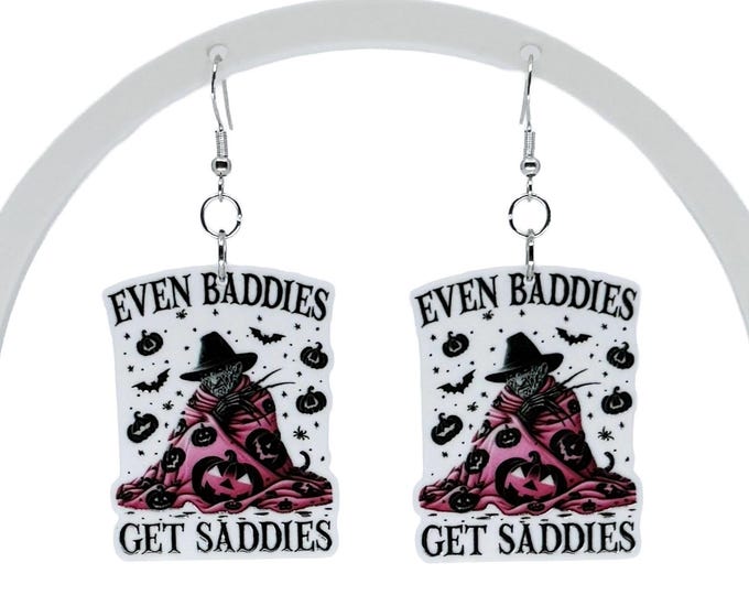 Spooky Horror Drip Earrings: FK Inspired, Sad Ghoul Energy, Nickel-Free Hooks