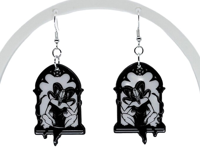 Gothic Baphomet Earrings: Witchy Occult Jewelry