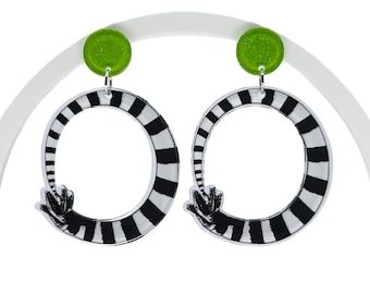 Beetle Guy Inspired Sandworm Earrings, Goth Halloween Jewelry
