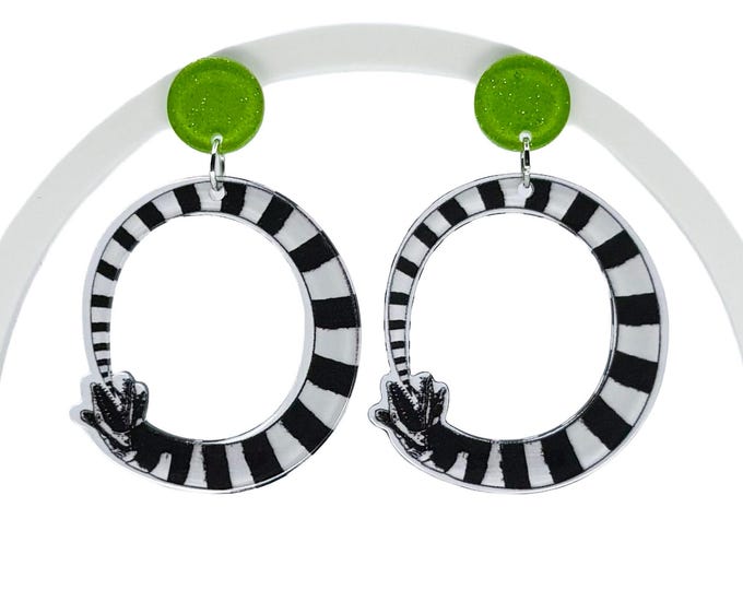 Beetle Guy Inspired Sandworm Earrings, Goth Halloween Jewelry