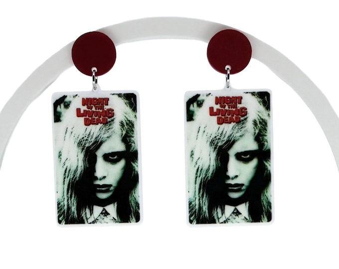 Vintage Horror Movie Earrings: Zombie Acrylic Earrings, Horror Earrings