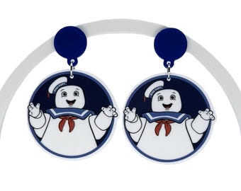 Marshmallow Man Earrings, Ghost Movie Inspired Earrings