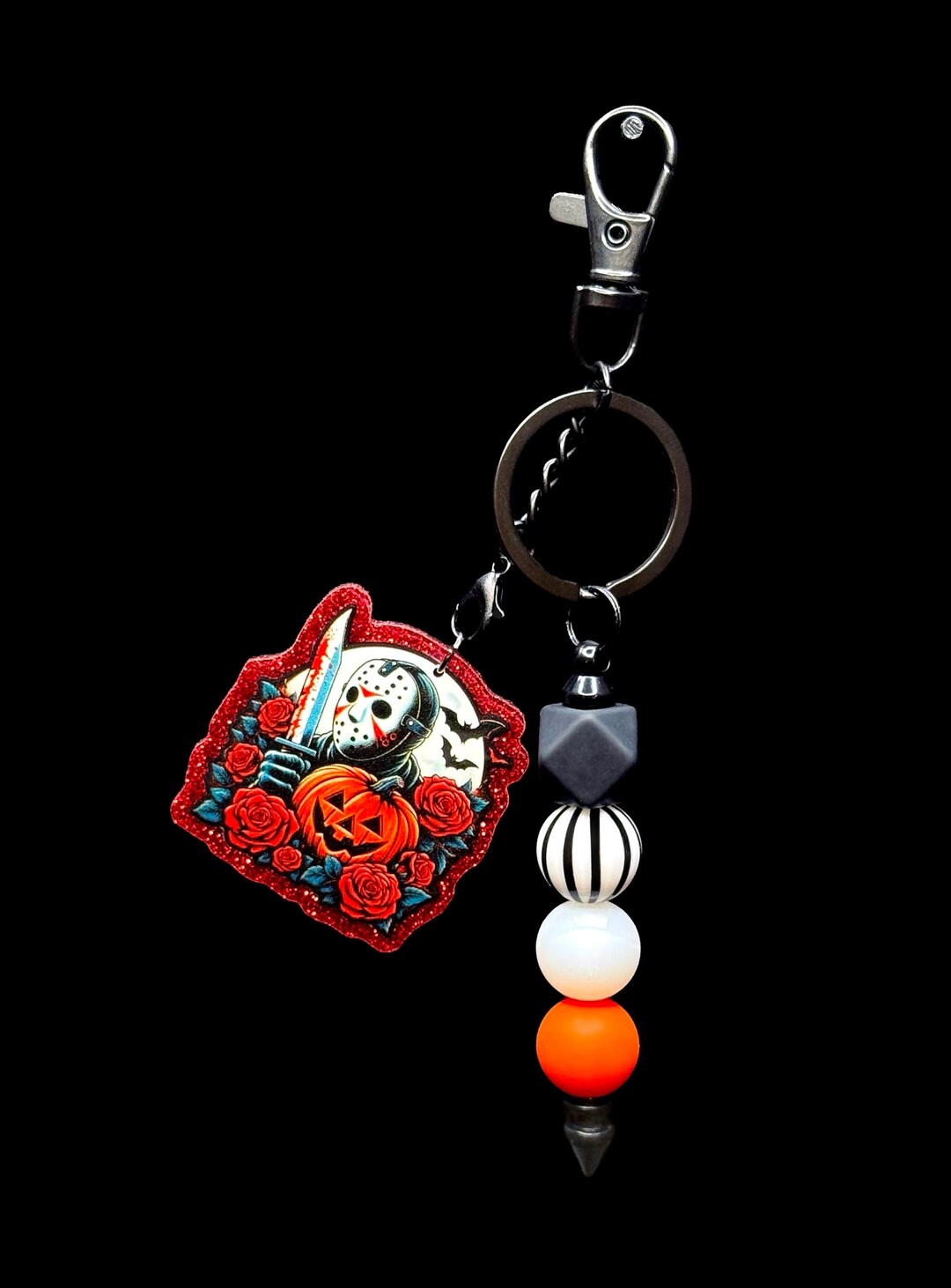 Cryptic Keychains Spooky Silicone Beaded Keychain: Horror Bag Charm - Etsy
