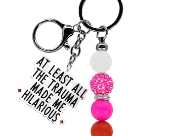 Funny Keychain: Handmade Beaded Bag Charm, Friend Gift