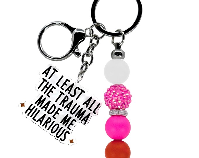 Funny Keychain: Handmade Beaded Bag Charm, Friend Gift