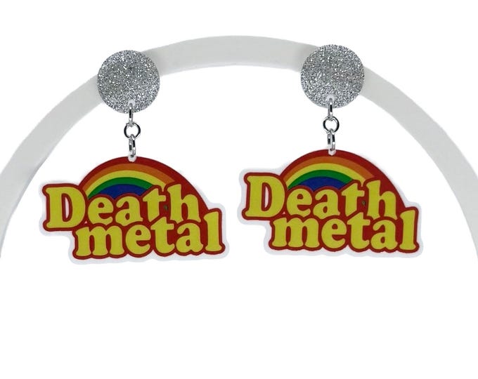 Death Metal Earrings, Rainbow Earrings, Funny Earrings