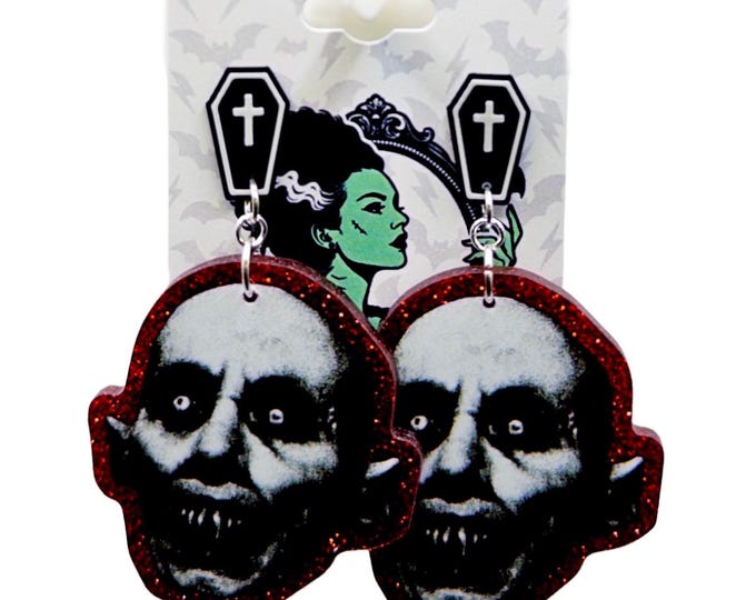 Vampire Dangle Earrings: Spooky Monster Jewelry, Horror Earrings