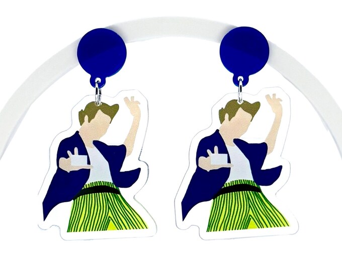 90s Comedy Movie Character Earrings, Lightweight Acrylic Statement Jewelry