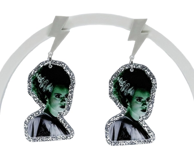 Monster Bride Earrings: Retro Horror, Spooky Season Jewelry