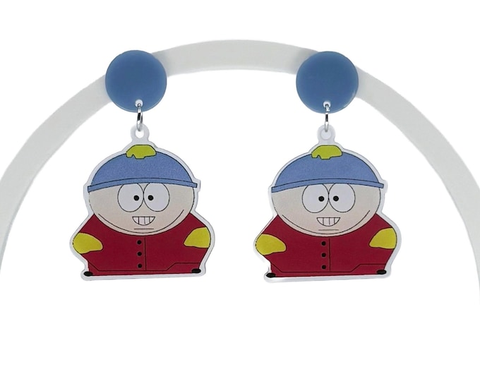 S-Park Inspired Funny Pop Culture Acrylic Earrings: Cartoon Inspired Drip