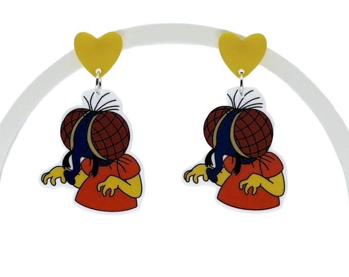 THOH Fly Earrings: Spooky Halloween Cartoon Jewelry, Horror Earrings
