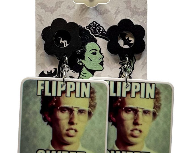 ND Inspired Earrings, Flippin Sweet, Comedy Earrings, Popculture Jewelry
