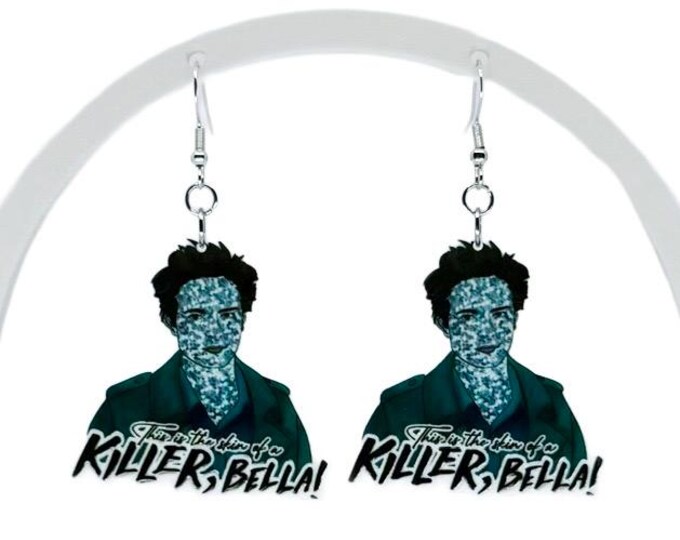Sparkly Vampire Acrylic Earrings: Edward Inspired, Nickel-Free