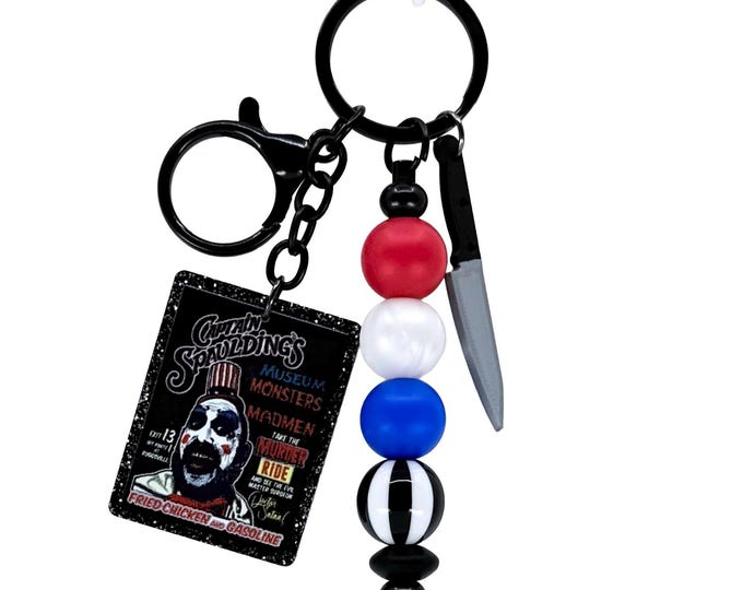Murderous Clown Beaded Bag Charm: Horrorcore Keychain