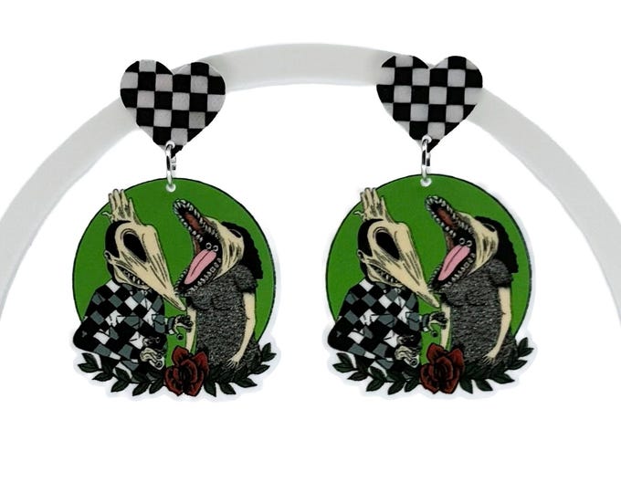 Beetlejuice Inspired Earrings, Lydia Deetz, Beetlejuice, Statement Acrylic Jewelry