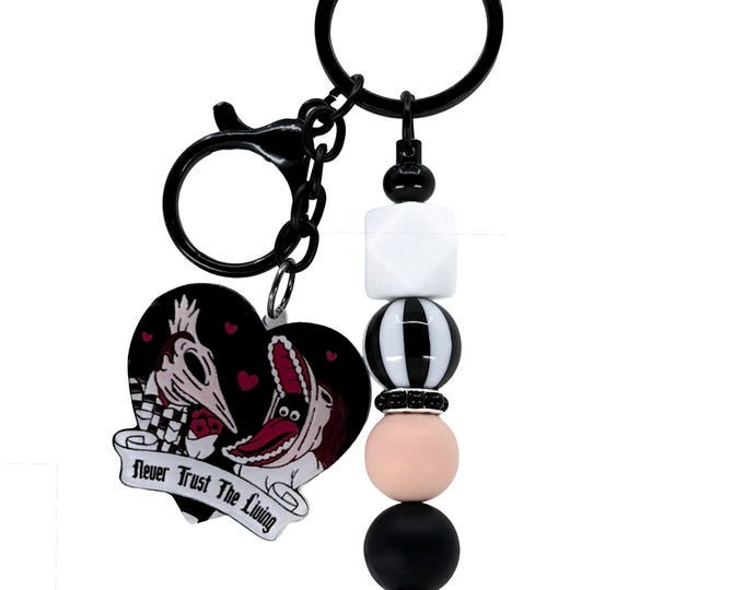 Beetle Movie Inspired Heart Keychain: Barbara Adam Spooky Bag Charm