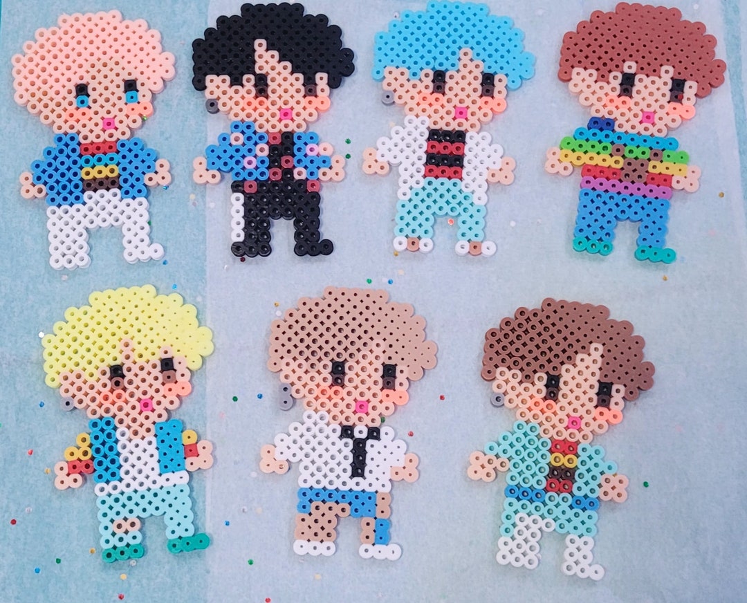 BTS Perler Bead Keychains Pick Your Favorite Character or Purchase the  Group