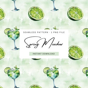 cocktail seamless pattern, summer vibes pattern, repeating pattern lime, beach pattern, holiday seamless pattern, lime cocktail pattern