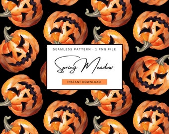 Halloween naadloos patroon, jack o lantern patroon, naadloos pompoenpatroon, herhalend halloween oppervlak, griezelig digitaal papier
