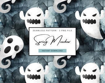 patrón fantasma espeluznante, patrón sin costuras de halloween, archivo sin costura espeluznante de halloween, papel digital fantasma de halloween, patrón de halloween embrujado