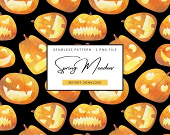 naadloos halloween-papier, naadloos jack-o-lantern-patroon, griezelig halloween naadloos bestand, halloween-patroon voor kinderen, herhalend pompoenpatroon
