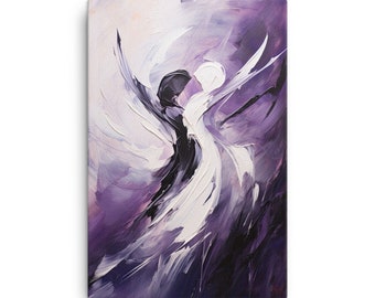 Canvas Art | Abstract Friends Painting in Purple and Black | Abstract canvas art CAL2