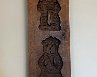 Speculaas Cookie Wooden Plank - dutch carved wood, springerle mold