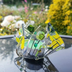fused glass tea light holder image 3