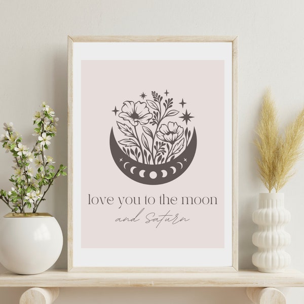 Love You to the Moon & Saturn Art Print (Three Sizes)
