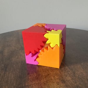 Fidget Gear Cube | 3D Printed Colorful Fidget Toy | Spinning Gear Cube for Stress Relief